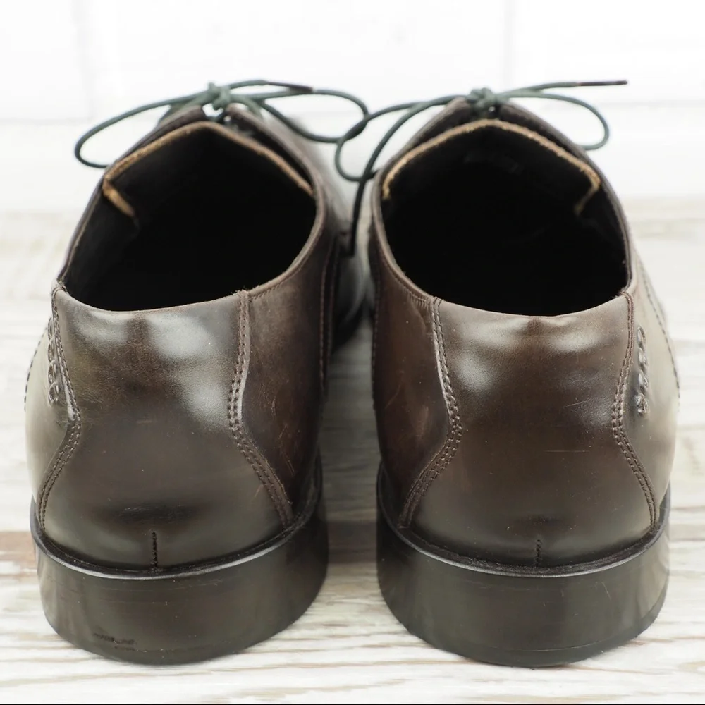 Ecco mens sz 44 black lace-up dress shoe